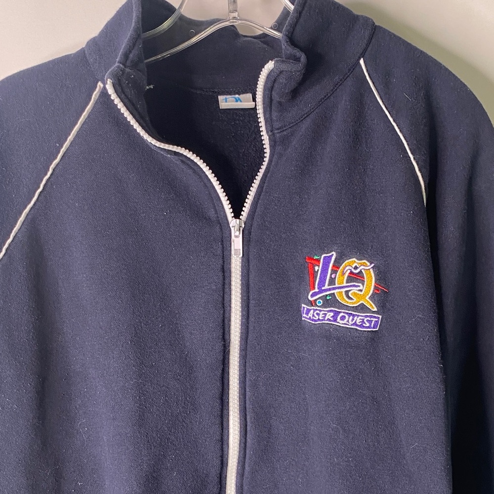 Navy Blue Zip-Up Hoodie Adult Size Medium - Laser Quest - 1143